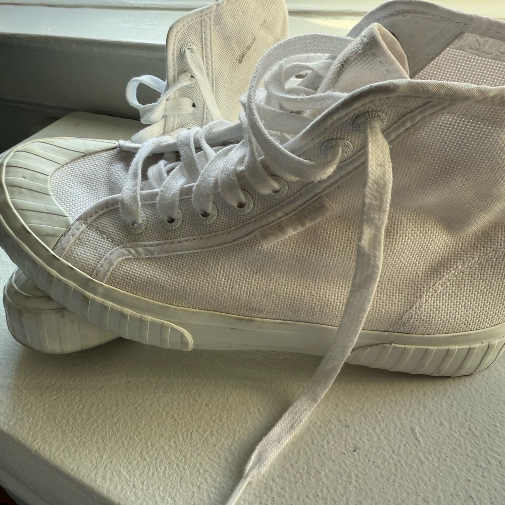 Superga Classic White High-Top Sneakers